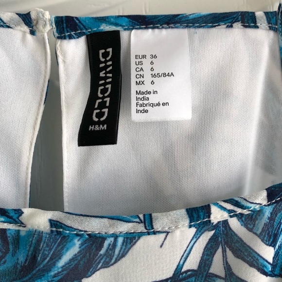 H&M Blue & White Summer Dress with Slits - Picture 4 of 5